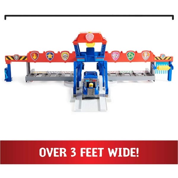 paw patrol big truck pups, truck stop hq, 3ft. wide transforming playset, action figures, toy cars, lights and sounds, kids toys for ages 3 and up2