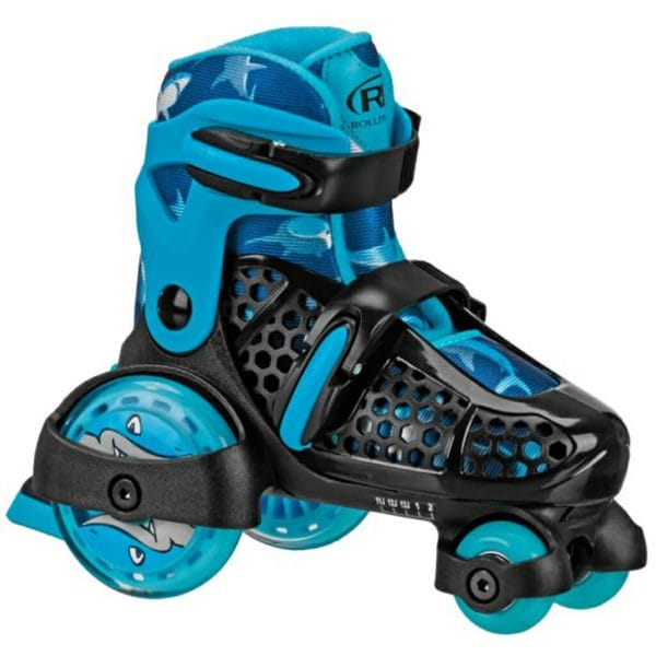 roller derby boy's ez roll adjustable beginner skates medium (11j 2) blue shark (1)