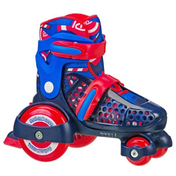 roller derby ez roll boy's beginner roller skates, (11j 2) medium (11j 2) redblue (5)