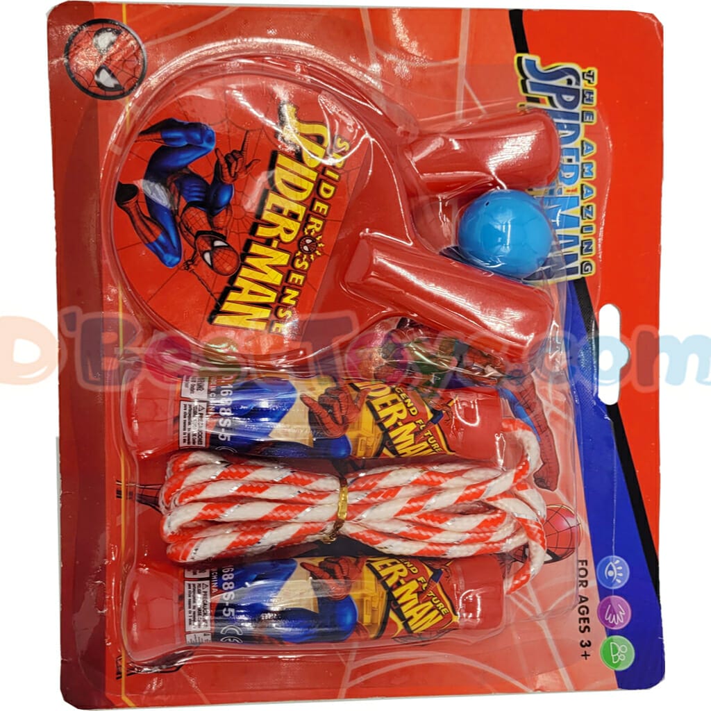 spiderman rope and tennis set